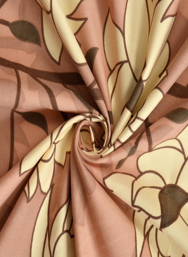 TIB Presents Luxurious Glace Cotton Super Soft 210 TC Elastic Fitted Bedsheets Single Size (78X36X10 Inch) 360° with 1 Pillow Cover, 45x70 cm (Flower Brown, Same Pillow Single Fitted) - Image 5