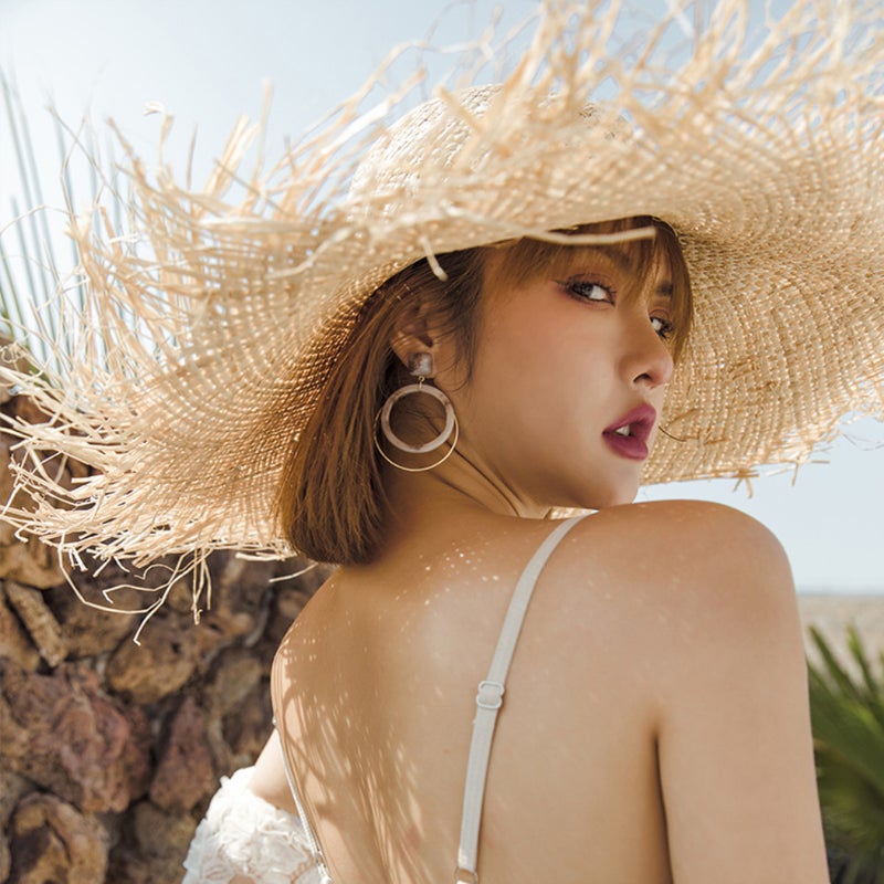 2 pcs Fashionable Sun Hat Outdoor Visor Hat All- Sun Beach Hat Brim Headwear for Trip (Yellow) - Image 3