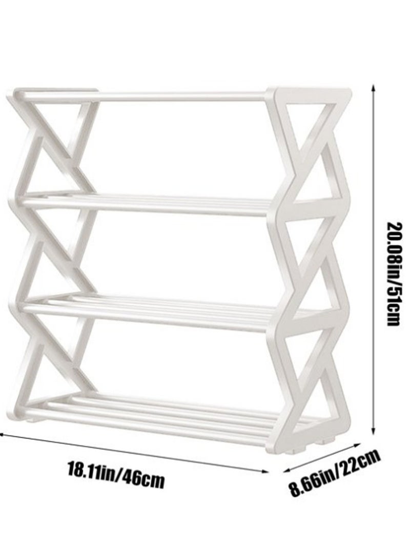LINGWEI 4-Tier Shoe Rack | Sturdy Plastic Frame, Aluminum Pipe, & Cloth Shelf | Space-Saving Organizer for Entryway, Bedroom, or Closet  - Image 3