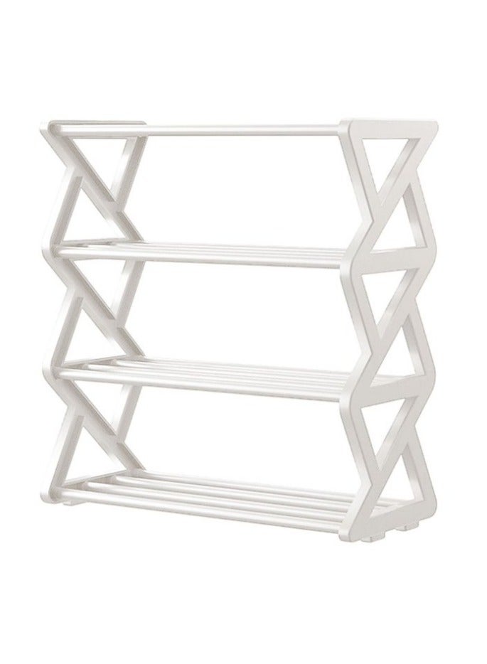 LINGWEI 4-Tier Shoe Rack | Sturdy Plastic Frame, Aluminum Pipe, & Cloth Shelf | Space-Saving Organizer for Entryway, Bedroom, or Closet  - Image 5