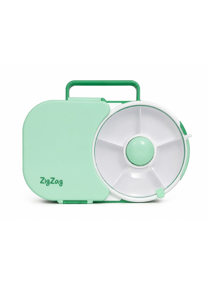 Zigzag Plastic Lunch Box Green