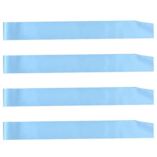 GDTO8820 CoolerthingsDG, 4 Pcs Blank Satin Sashes Plain Sashes Party Accessory for Graduation Wedding Party, Satin Sashes Pageant, Make Your Own Sashes, light Blue Party Plain Pageant Sashes(light blue) - Image 1