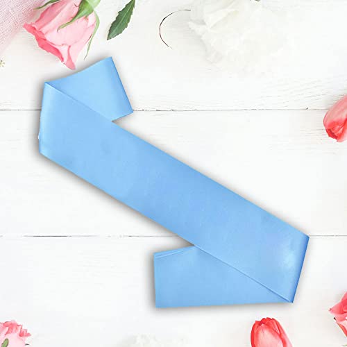 GDTO8820 CoolerthingsDG, 4 Pcs Blank Satin Sashes Plain Sashes Party Accessory for Graduation Wedding Party, Satin Sashes Pageant, Make Your Own Sashes, light Blue Party Plain Pageant Sashes(light blue) - Image 4