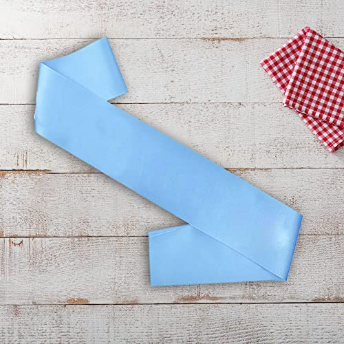GDTO8820 CoolerthingsDG, 4 Pcs Blank Satin Sashes Plain Sashes Party Accessory for Graduation Wedding Party, Satin Sashes Pageant, Make Your Own Sashes, light Blue Party Plain Pageant Sashes(light blue) - Image 5
