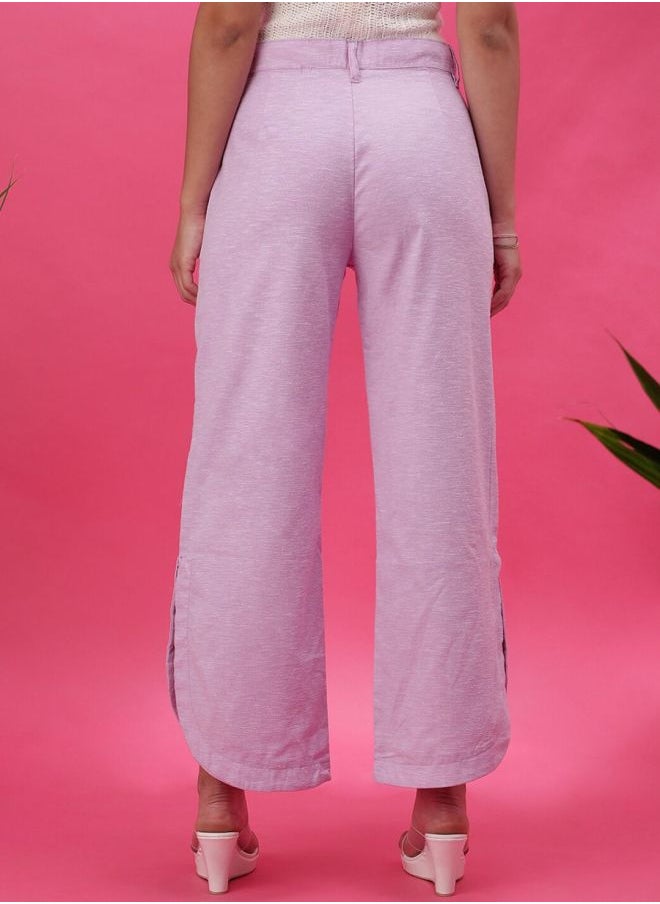 Freehand - Women Flared Solid Mid-Rise High Waist Trousers - Image 1