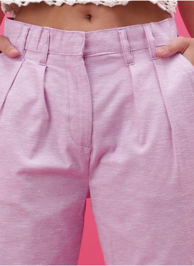 Freehand - Women Flared Solid Mid-Rise High Waist Trousers - Image 1