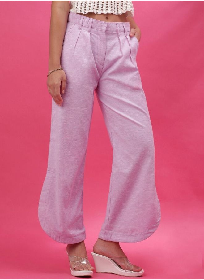 Freehand - Women Flared Solid Mid-Rise High Waist Trousers - Image 1