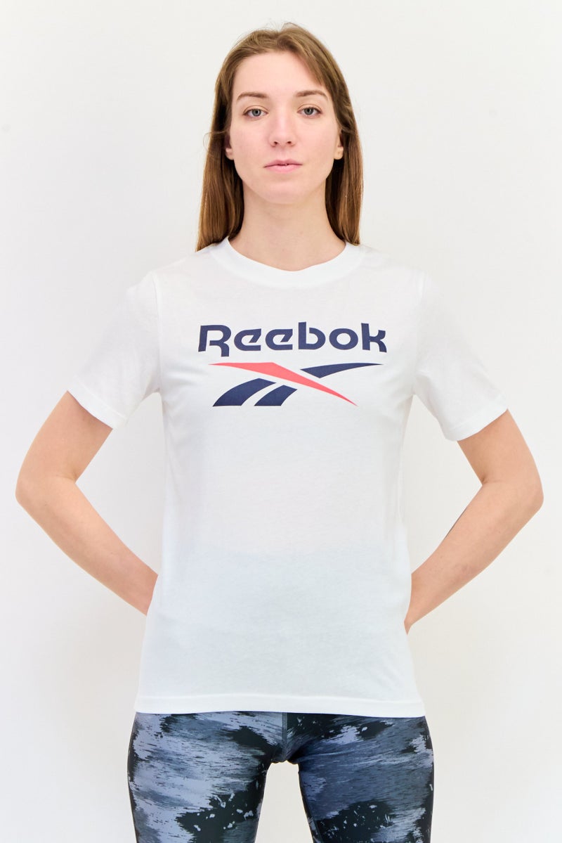 Reebok Women Sportswear Fit Short Sleeve Outdoor T-Shirt, White - Image 1