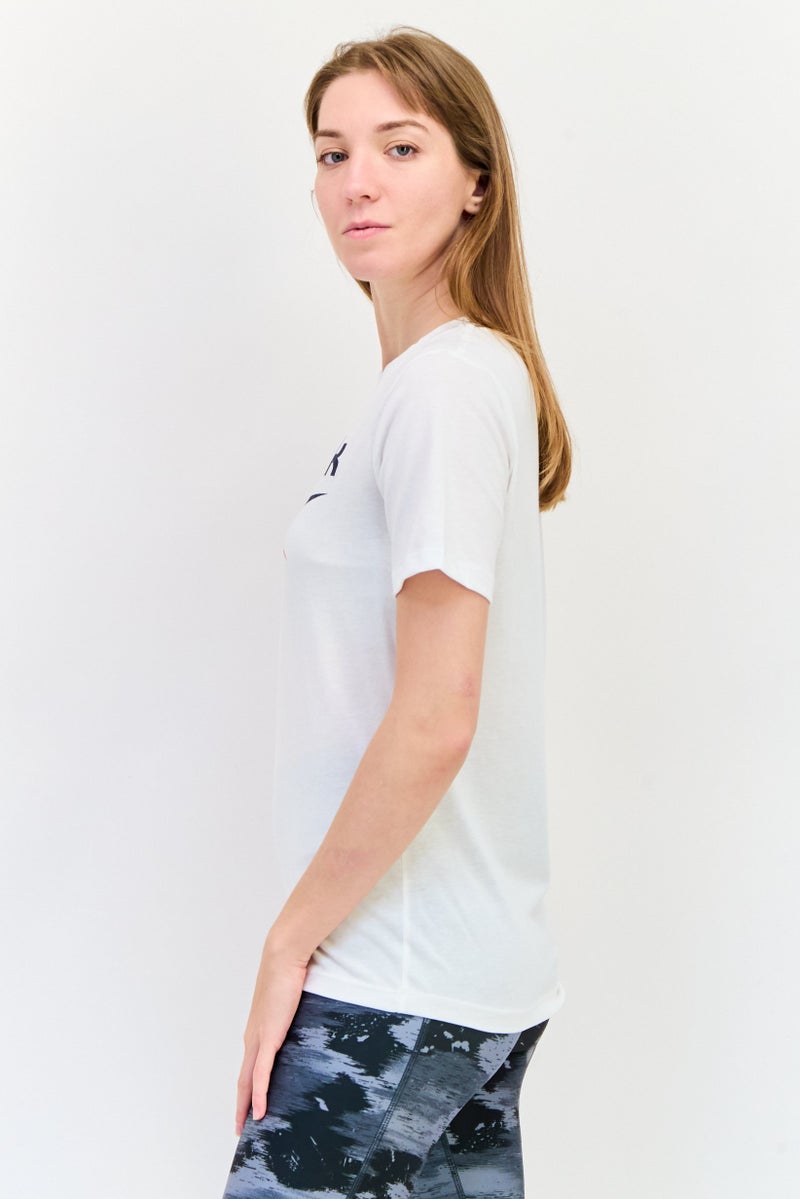 Reebok Women Sportswear Fit Short Sleeve Outdoor T-Shirt, White - Image 2