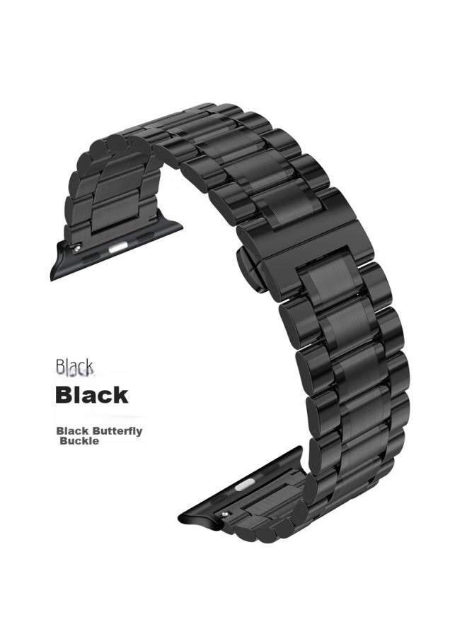 Bing Hong Binghong Compatible With Apple Watch Ultra 2 Strap, Apple Watch Band For Iwatch S10/s9/s8/7/se, Men's And Women's Metal Stainless Steel - Black 44/45/46/49mm - Image 4