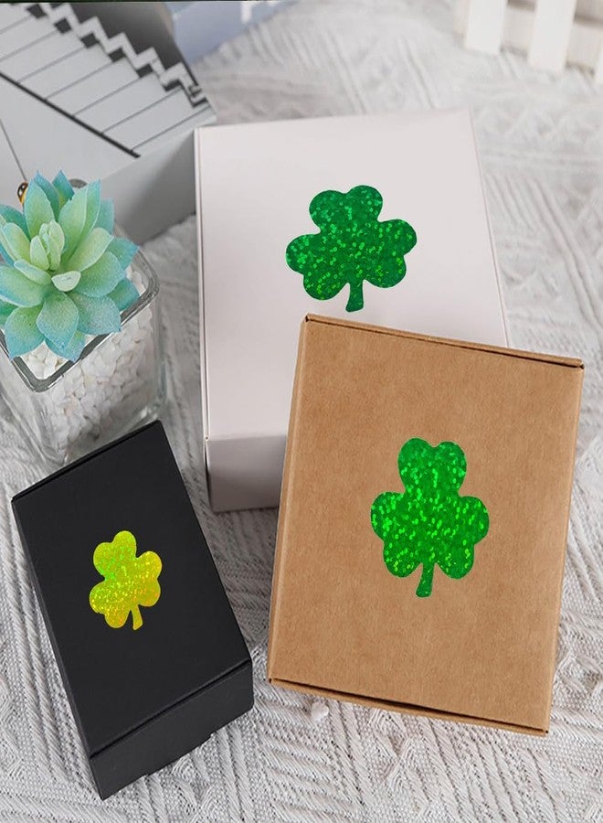 RUPOFUZA 500Pcs St. Patrick's Day Stickers Roll 1in Laser Shamrock Clover Stickers 3 Colors Holographic Self-Adhesive Waterproof Sticker Decor for Irish Holiday Party Scrapbook Journal Envelopes Decorations - Image 3
