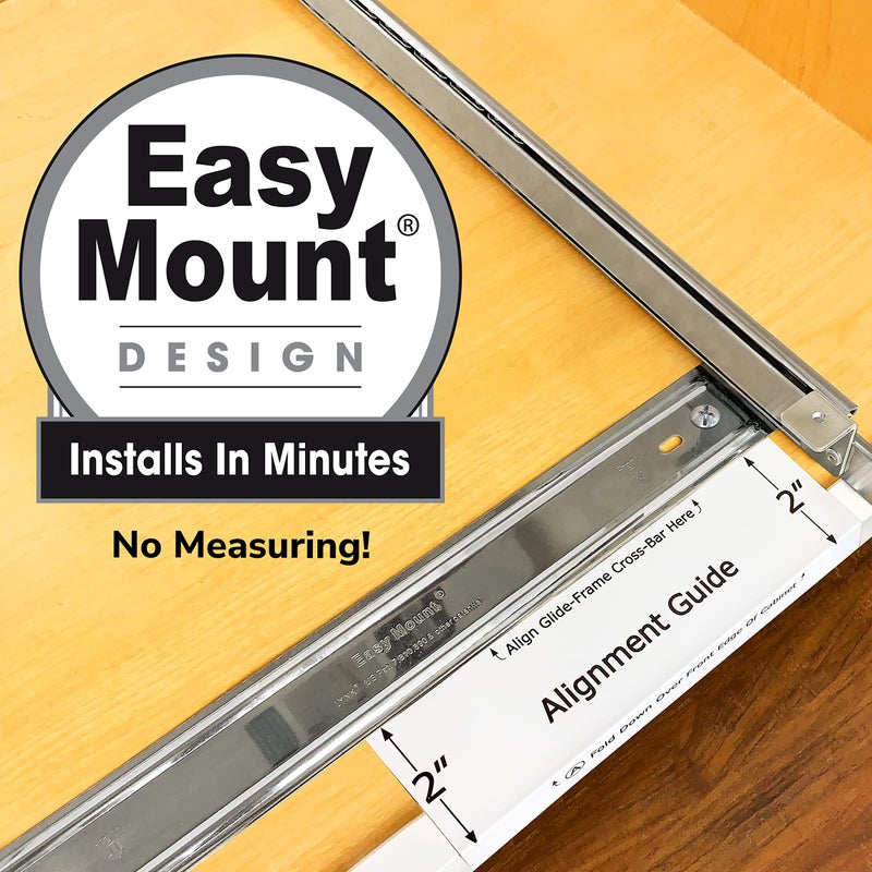 LYNK PROFESSIONAL® Pull Out Cutting Board, Cookie Sheet, and Baking Pan Organizer Rack - Lifetime Ltd. Warranty - Slide Out Kitchen Cabinet Storage Organizers – 10” x 21” Deep - Pullout Shelf, Chrome - Image 3