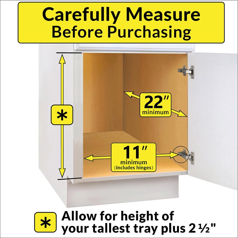 LYNK PROFESSIONAL® Pull Out Cutting Board, Cookie Sheet, and Baking Pan Organizer Rack - Lifetime Ltd. Warranty - Slide Out Kitchen Cabinet Storage Organizers – 10” x 21” Deep - Pullout Shelf, Chrome - Image 4