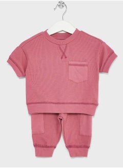 Infant Waffle Sweater And Trackpant