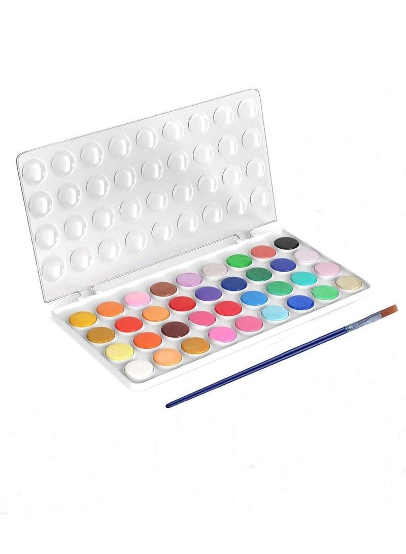 مارك مجموعة ألوان مائية، 36 لونًا غير سامة وقابلة للغسل مع فرشاة طلاء واحدة للفنانين ومستلزمات الفنون والحرف اليدوية للأطفال والكبار - Image 1