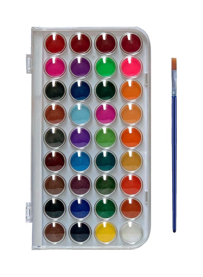 مارك مجموعة ألوان مائية، 36 لونًا غير سامة وقابلة للغسل مع فرشاة طلاء واحدة للفنانين ومستلزمات الفنون والحرف اليدوية للأطفال والكبار - Image 2