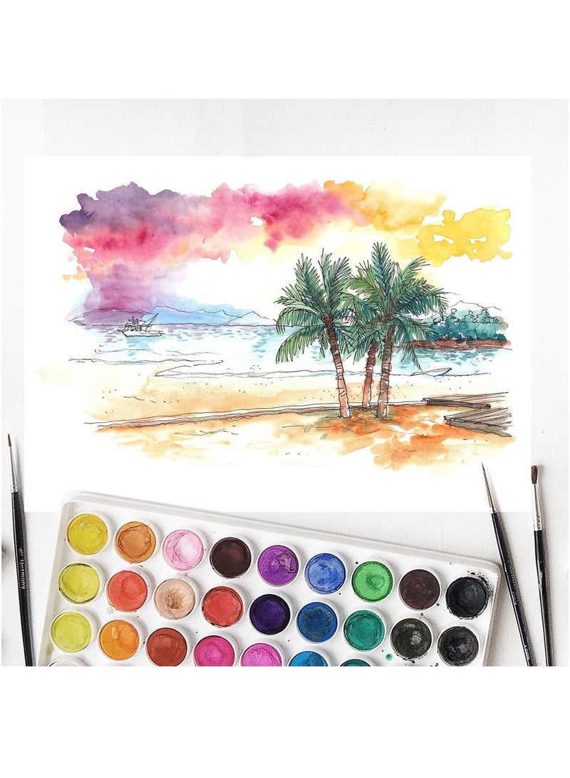 مارك مجموعة ألوان مائية، 36 لونًا غير سامة وقابلة للغسل مع فرشاة طلاء واحدة للفنانين ومستلزمات الفنون والحرف اليدوية للأطفال والكبار - Image 4