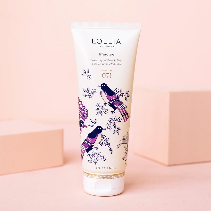 LOLLIA Imagine Shower Gel, 8 fl. oz. â€“ Flowering Willow & Lotus â€“ Scented Shower Gel Body Wash, Shea Butter Body Wash, Bath Wash for Women - Image 2