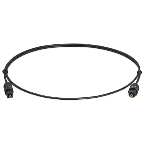 Cmple - Optical Audio Cable 1.5 ft Toslink Cable Slim Fiber Optic Cable Gold Plated Slim Optical Cord Digital S/PDIF Audio for Soundbar, AV Receivers, TV Sound Bar, Game Console - Image 2
