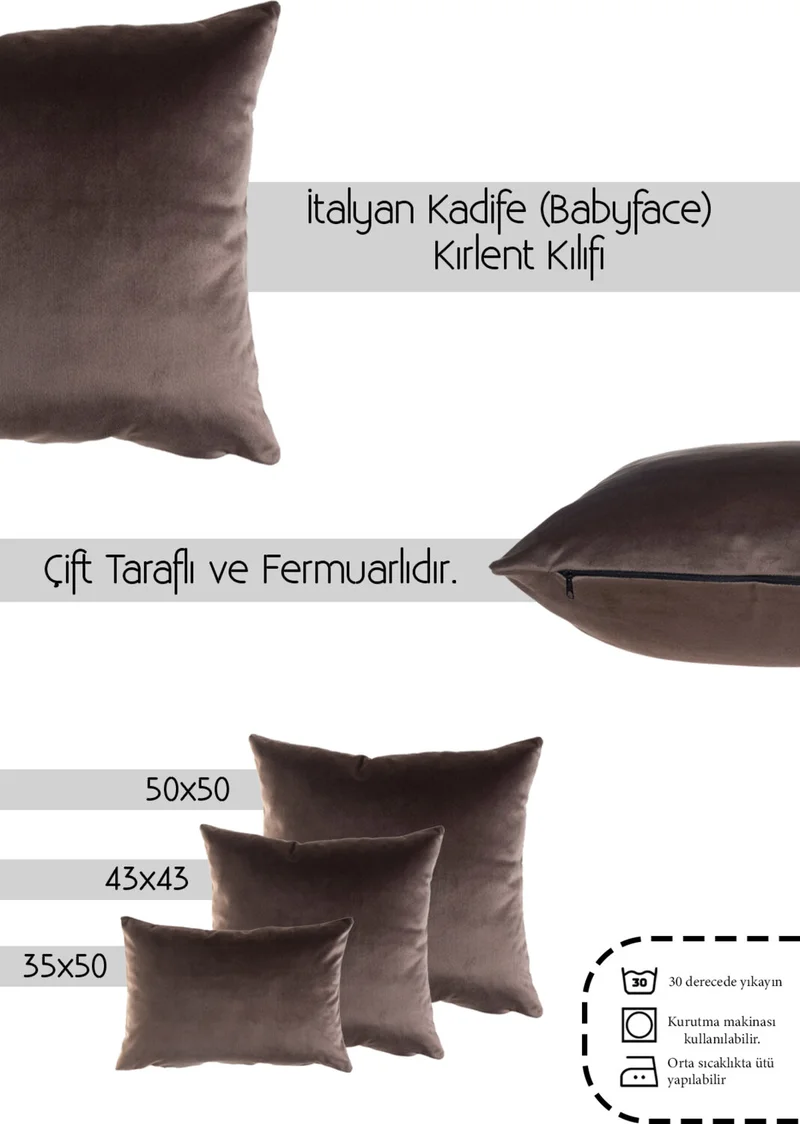 Cango Home Brown Velvet (Babyface) Double Sided Throw Pillow Cover
