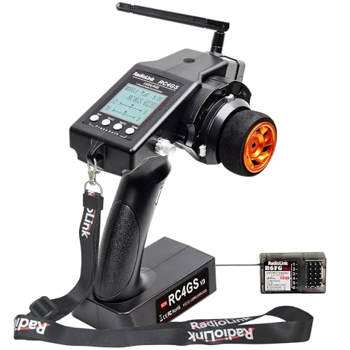 Radiolink RC4GS V3 5 Channels RC Transmitter and Receiver 24GHz Surface Remote Controller R6FG Gyro RX Combo 30 Models Storage for RC Crawler Drifting Bash Buggy Cars and Boats - Image 1