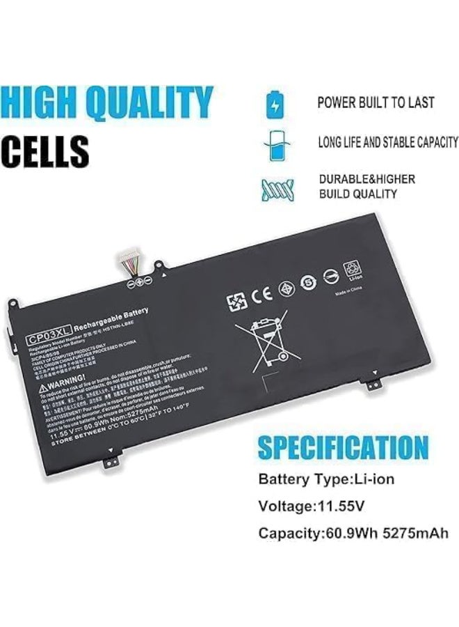 CP03XL Battery for HP, Spectre X360 Series:13-AE011DX 13-AE012DX 13-AE001NG,AE091MS 13-AE0X - Image 2