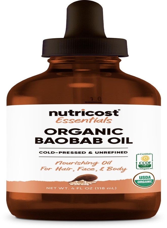 Nutricost Organic Baobab Oil (4 FL OZ) - Nourishing Oil For Hair, Face, & Body, Cold Pressed & Unrefined - Image 1