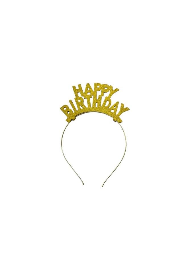 Happy Birthday Headband Gold 