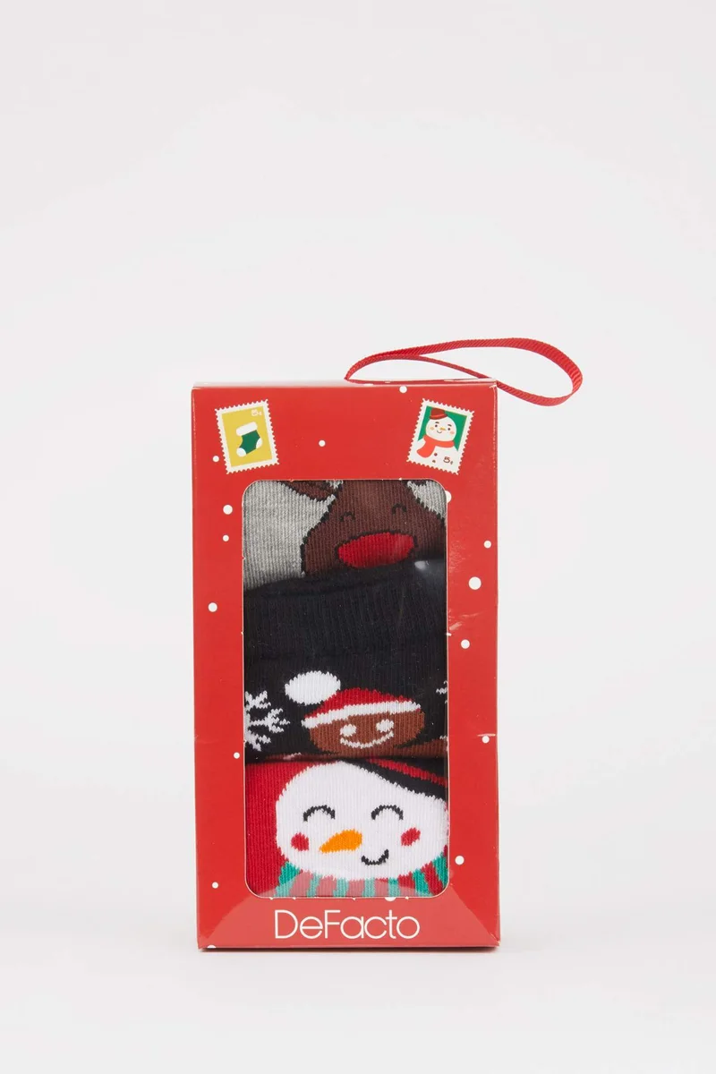 ديفاكتو Women Christmas Themed Cotton 3 Piece Long Socks
