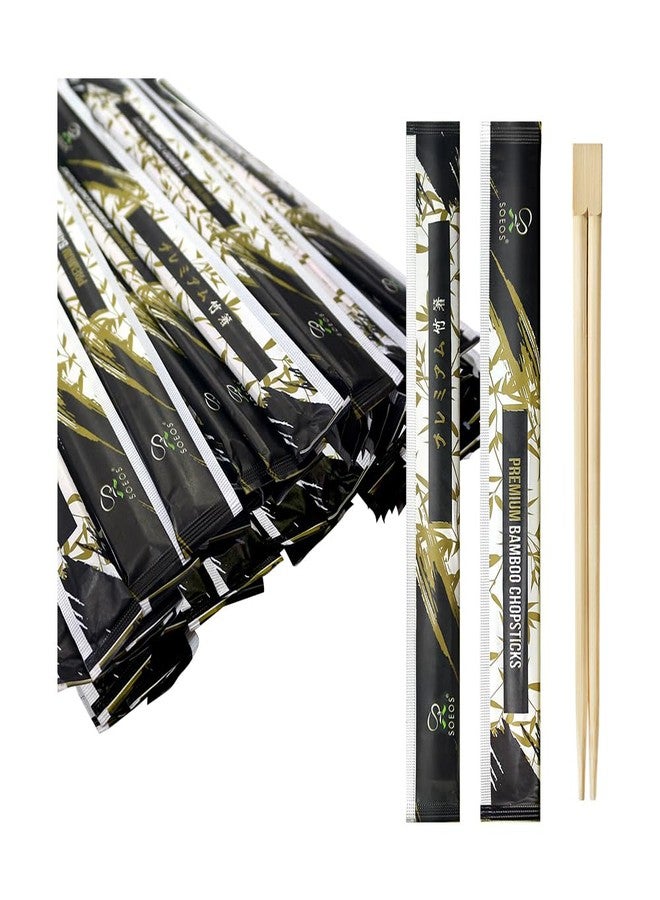 Soeos Premium Disposable Bamboo Chopsticks (100 Sets), Japanese Disposable Chopsticks Bulk, 9'' - Image 1