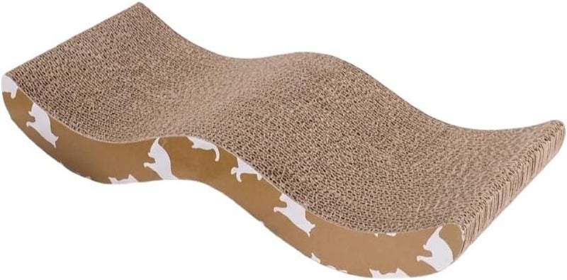 Daiso Cat Scratcher Lounge Bed – Brown Wave Shaped Corrugated Cardboard Cat Scratcher