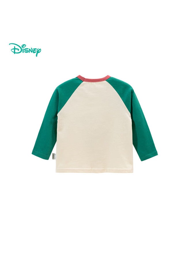 Disney Spring And Autumn Kids Mickey Cartoon Fashion Casual Comfortable Breathable Versatile Cotton Long Sleeve T-shirt Green 130 - Image 4