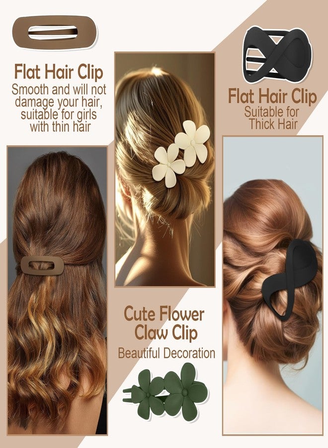 ProSuites 12 Pcs Flat Hair Clips for Women, French Concord Flat Claw Clips for Women, 3 Styles Matte Hair Clips for Thin Thick Hair - Image 3