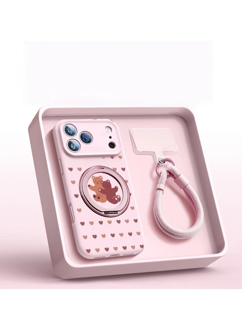 عام غطاء iPhone 17 Pro Max الكامل مع حامل مغناطيسي ورباط عنق ثنائي القفل - مقاوم للسقوط ومتوافق مع MagSafe - Image 1