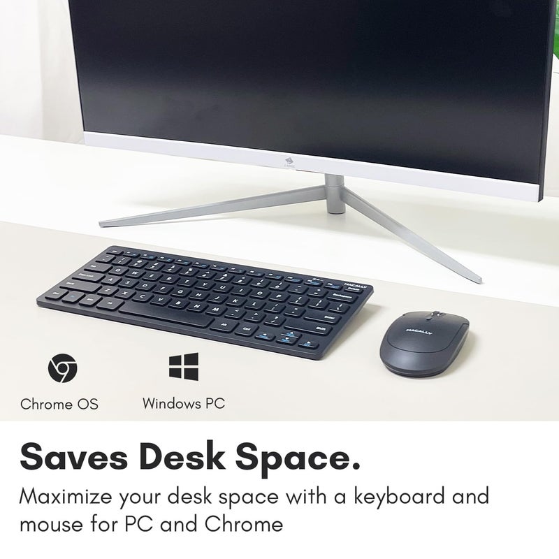 Macally Small Wireless Keyboard and Mouse Combo - Quiet Productivity Duo - 2.4G Wireless Keyboard Mouse for PC - 78 Key Mini Keyboard and Mouse with Slim Body, Click Buttons, and 3 DPI Modes - Image 2