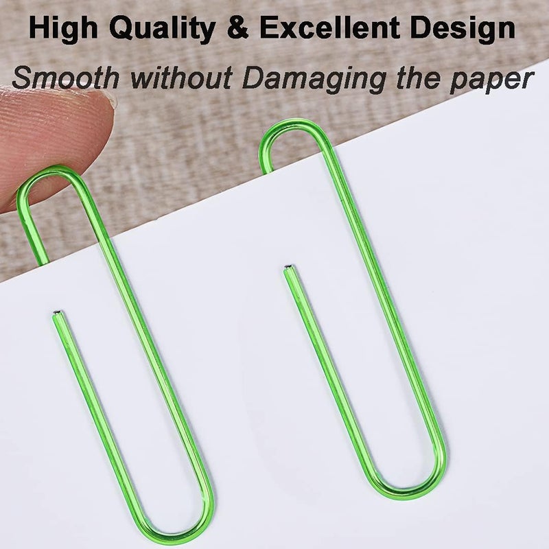 Vinaco Green Jumbo Paper Clips, 100 Pack, 2 Inch (50 mm), Durable & Rust Resistant, Great for Office, School and Personal Use - Image 4