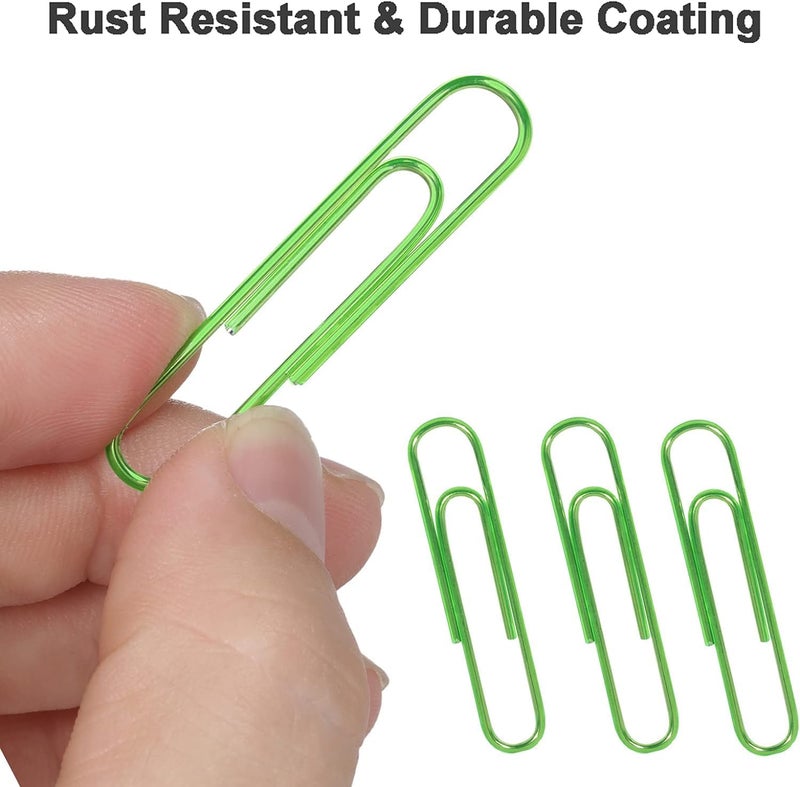 Vinaco Green Jumbo Paper Clips, 100 Pack, 2 Inch (50 mm), Durable & Rust Resistant, Great for Office, School and Personal Use - Image 3