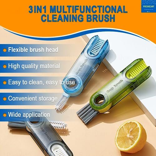 FreshDcart FDCA551 3 in 1 Cleaning Brush Water Bottle Cleaning Brush Mini U Shaped Silicone Cup Brush Multi-Function Cleaning Brush for Milk,Water Bottle (Multicolor,Pack of 1) - Image 4