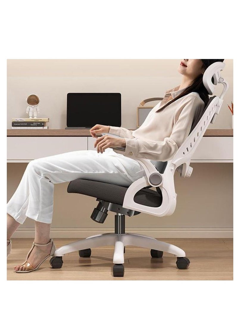 Golden Ergonomic Office Chair, Mesh Office Chair with 3D Headrest, High Back Office Chair with Coat Hanger, Tilt Function, Lumbar Support Office Chair for Home Office (Black) - Image 3