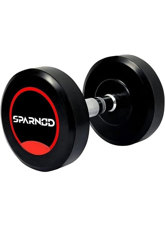 Sparnod Fitness SDR-17.5_Pair Sparnod Fitness Round Rubber Coated Dumbbells With Metal Handle For Strength Training And Body Workout 35 Kg  - Image 2
