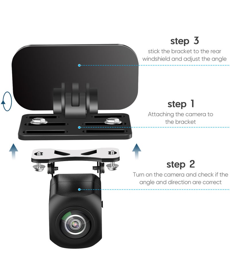 Pixelman Rear Camera Mount - Windshield & Mirror Mount, Backup Camera Holder With Adhesive (2PCS) - Image 4