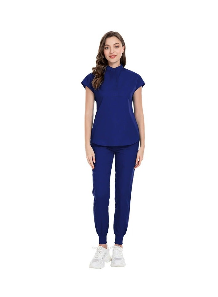 Elastic Scrubs Nursing Pants with Stand Collar Nurse Uniforms for Medical Professionals & Jogging - Amazon Fulfilled - Image 1