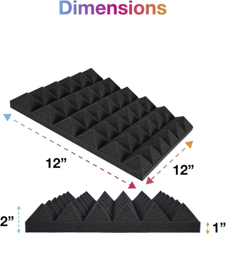 SOUNDFLEX Pyramid Soundproofing Studio Acoustic Foam 1'x1' - 2 Inches ( Pack of 9 ) Inches High Density, Soundproof Foam, Noise Reduction,Echo Absorption (Studio Charcoal, Pack of 9) - Image 3