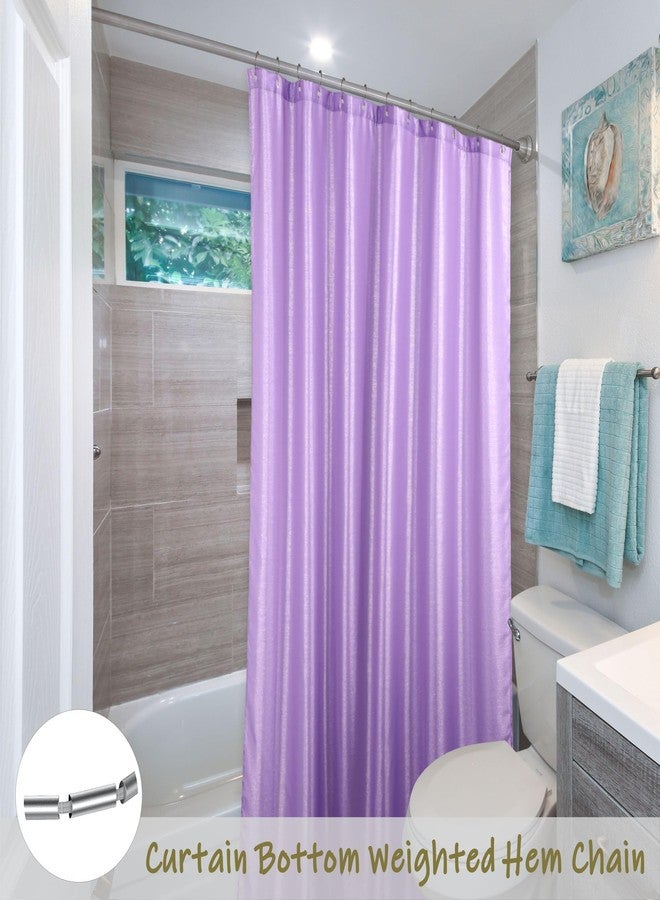 Popkozzi Lavender Glitter Shower Curtain: Light Purple Sparkle Bling Shiny Fabric Shower Curtains for Bathroom - Waterproof Washable Luxury Elegant Fancy Glam Metallic Shimmer Satin Bath Curtain - 72x72 - Image 5