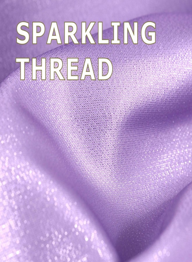 Popkozzi Lavender Glitter Shower Curtain: Light Purple Sparkle Bling Shiny Fabric Shower Curtains for Bathroom - Waterproof Washable Luxury Elegant Fancy Glam Metallic Shimmer Satin Bath Curtain - 72x72 - Image 3