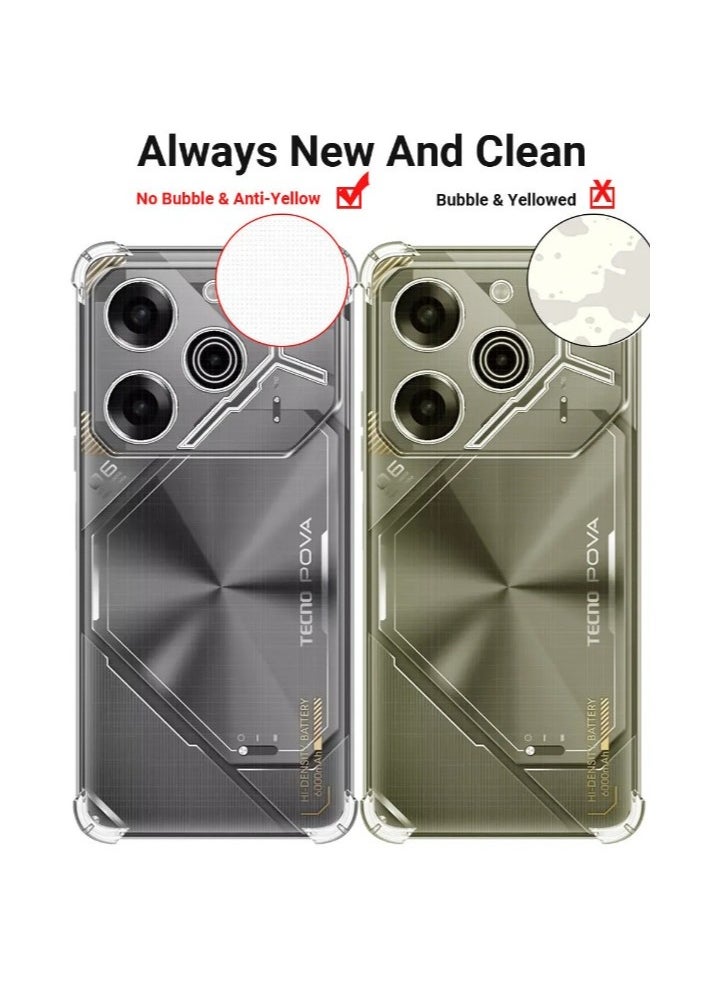 Reinforced Corners Soft TPU Shockproof Case for TECNO Pova 6 pro case  (Clear)
