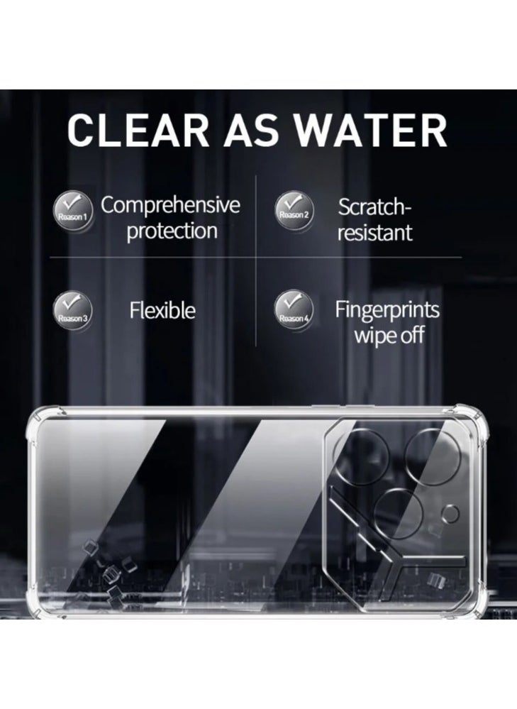 Reinforced Corners Soft TPU Shockproof Case for TECNO Pova 6 pro case  (Clear)