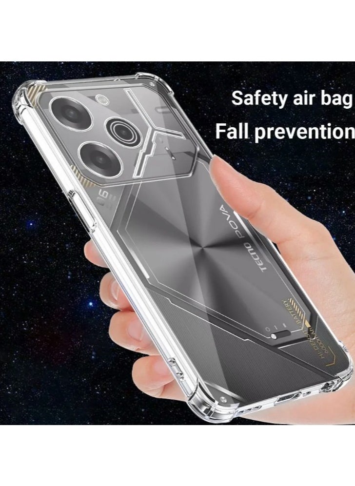 Reinforced Corners Soft TPU Shockproof Case for TECNO Pova 6 pro case  (Clear)