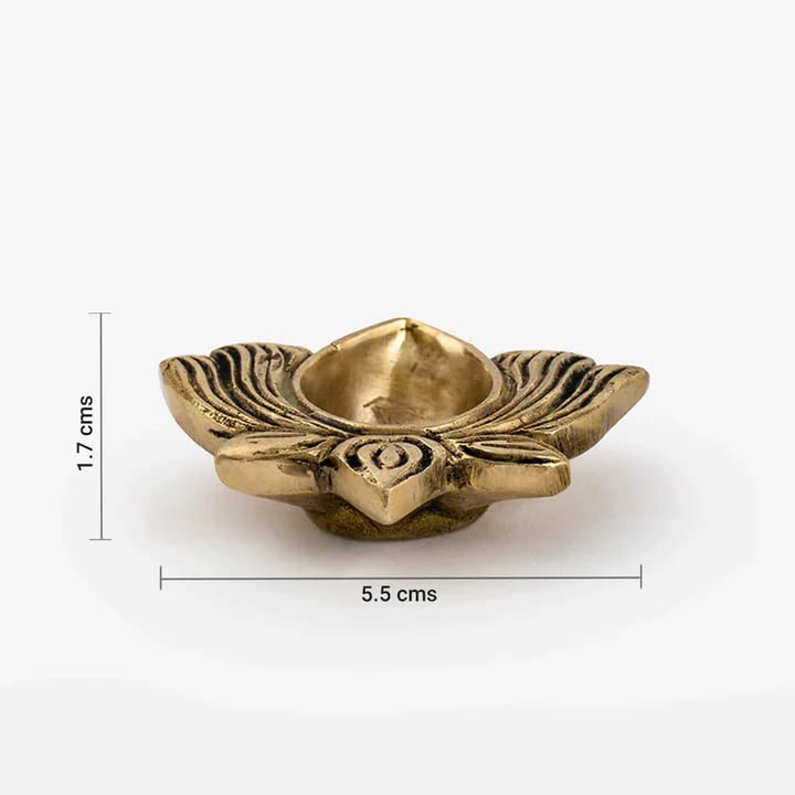 DecorTwist DecorTwist Brass Diya for Puja Lotus Diya Deepak Deepam Oil Lamp for Pooja Room Temple Diwali Decoration Items for Home Decor Puja Articles Brass Gifts Item - Image 3