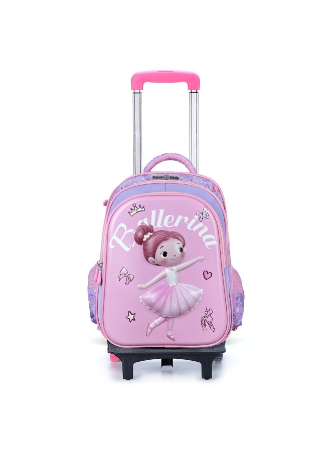 Nova kids Nova Kids 3D School Bag w/ Trolley - Ballerina Pink, 16.5"  - Image 1